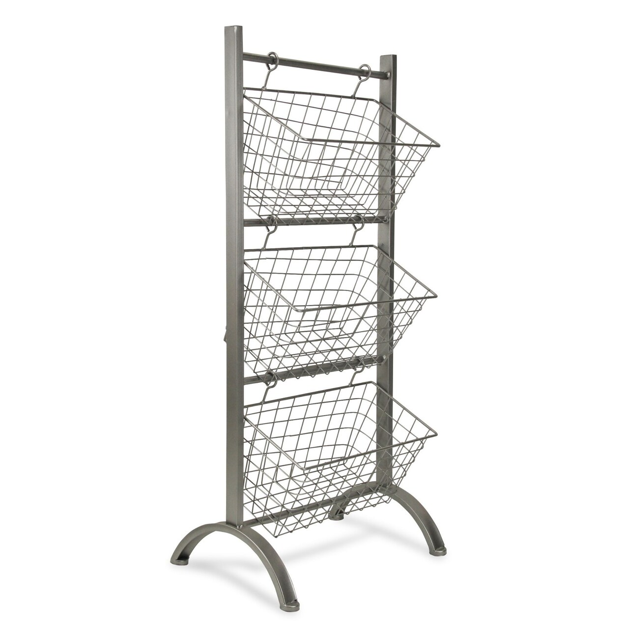 Contemporary Home Living 36" Silver Hand Crafted 3 Tier Storage Wire Rack